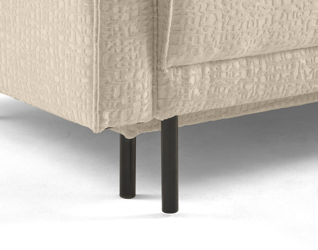 Canapé droit 3 places convertible avec coffre en tissu velours relief Charlie