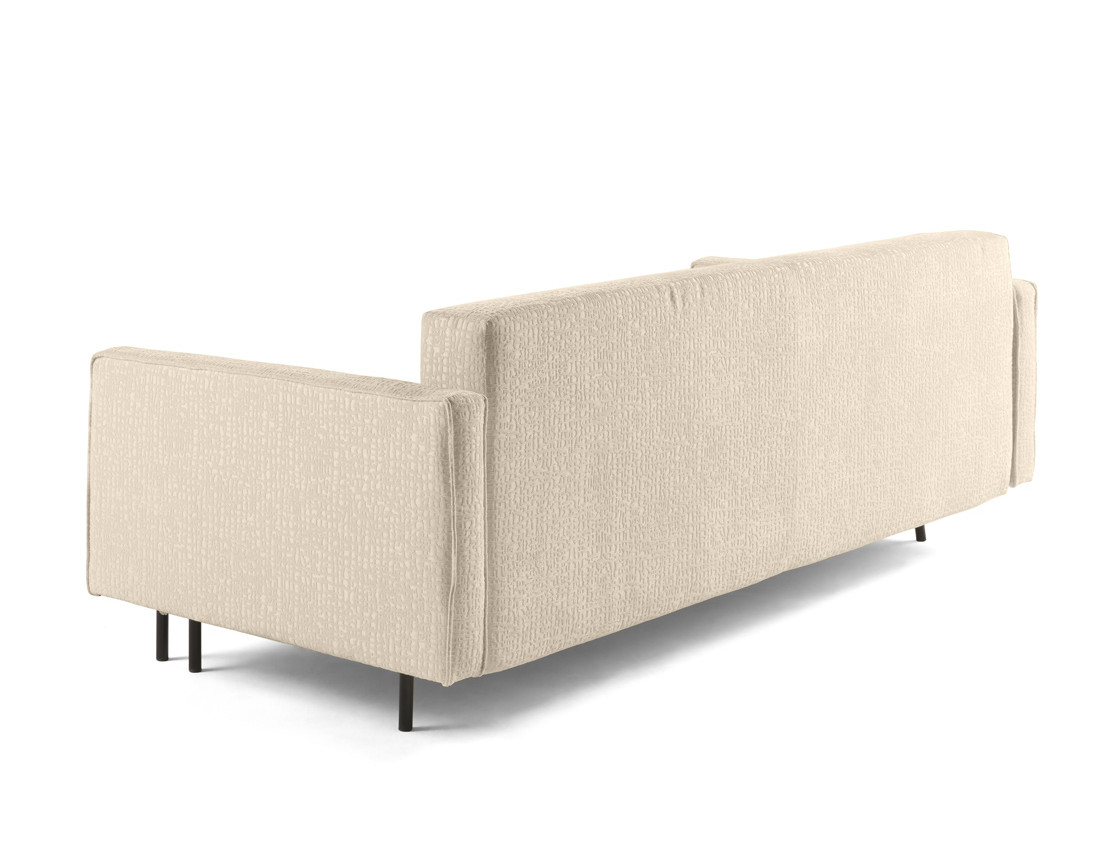 Canapé droit 3 places convertible avec coffre en tissu velours relief Charlie