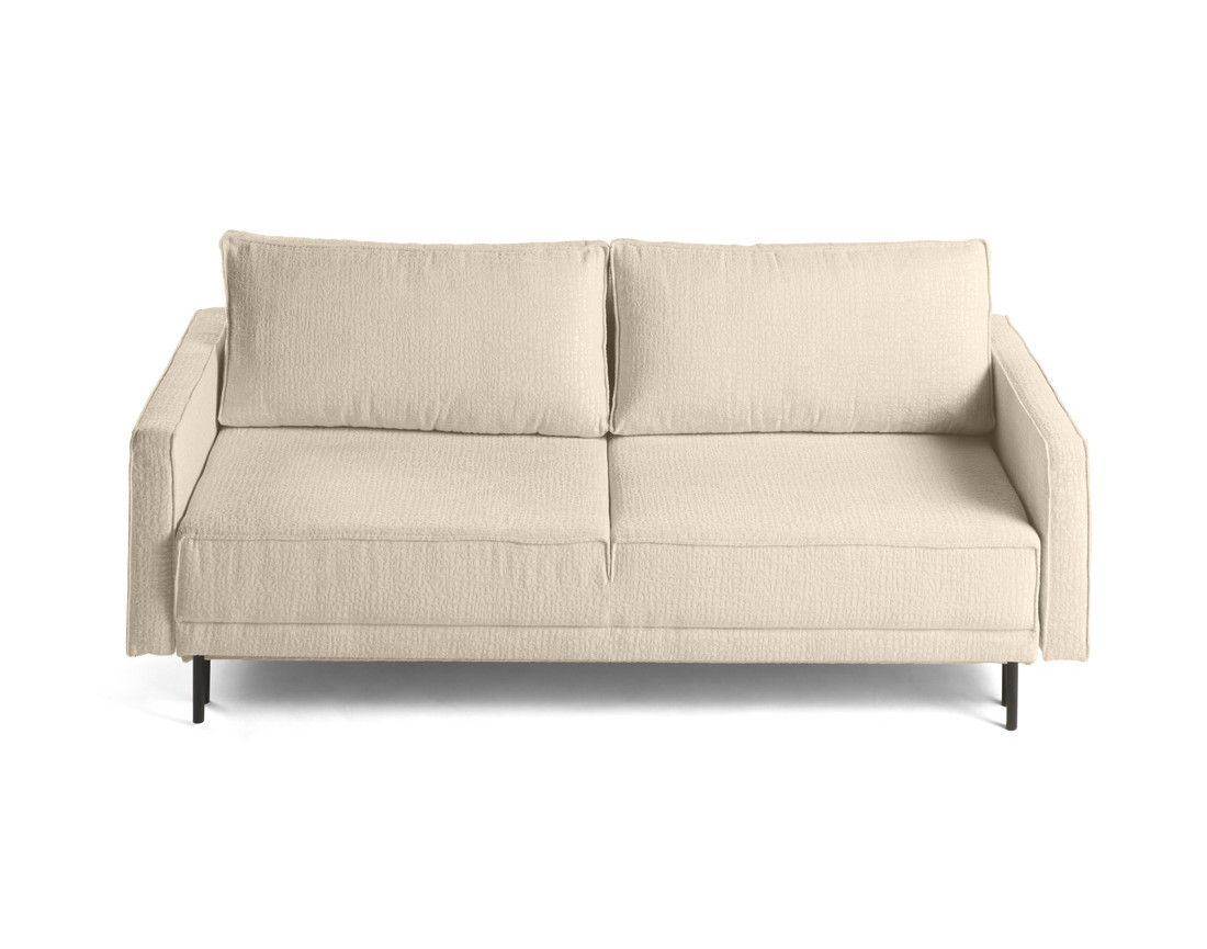 Canapé droit 3 places convertible avec coffre en tissu velours relief Charlie