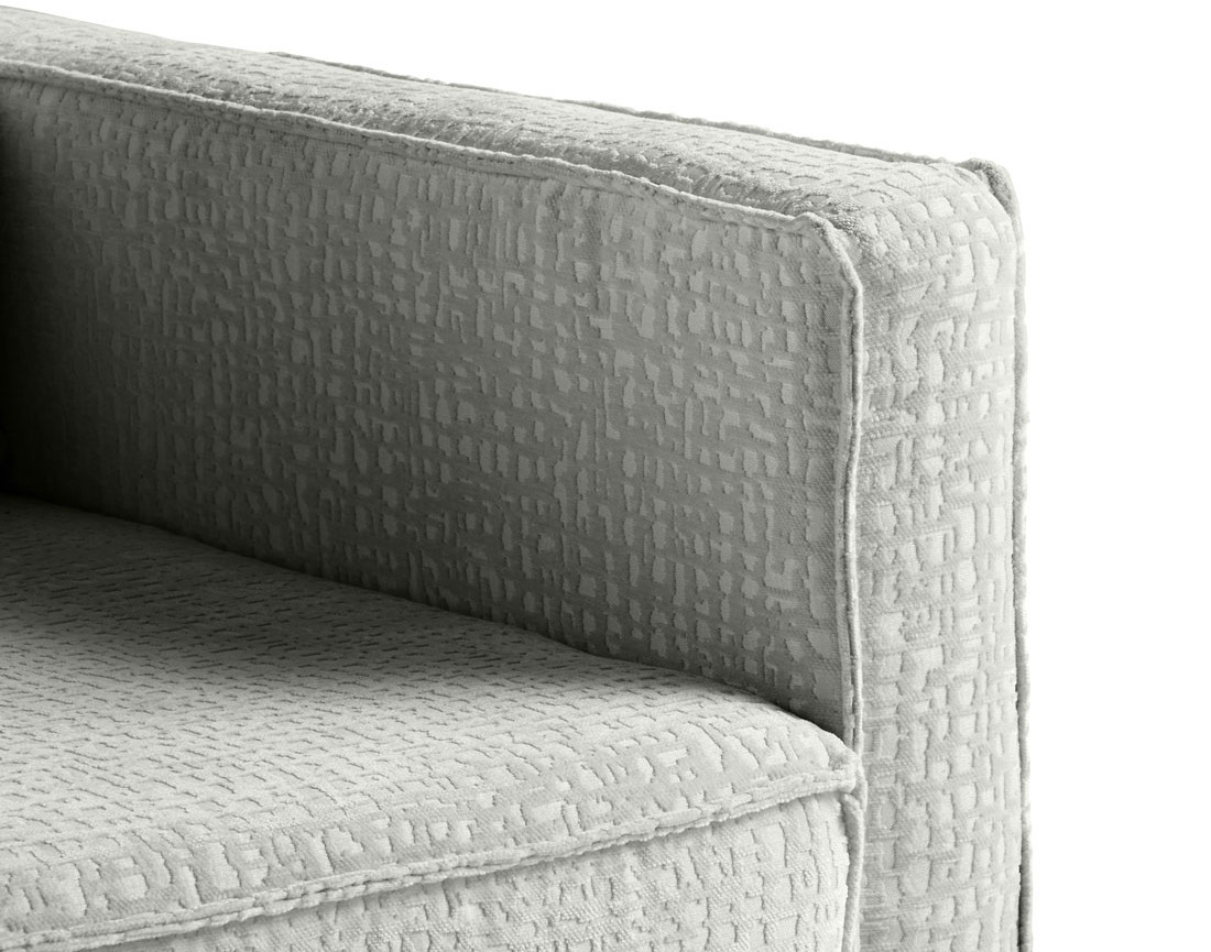 Canapé droit 3 places convertible avec coffre en tissu velours relief Charlie