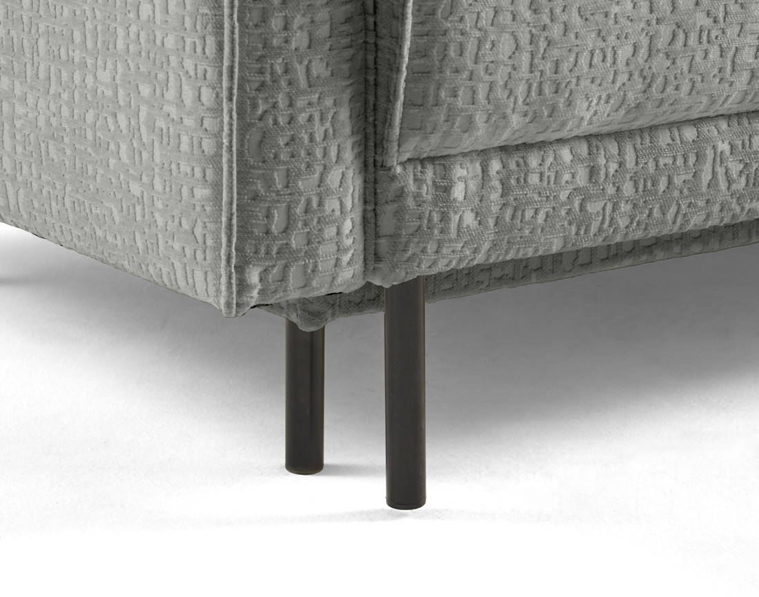 Canapé droit 3 places convertible avec coffre en tissu velours relief Charlie