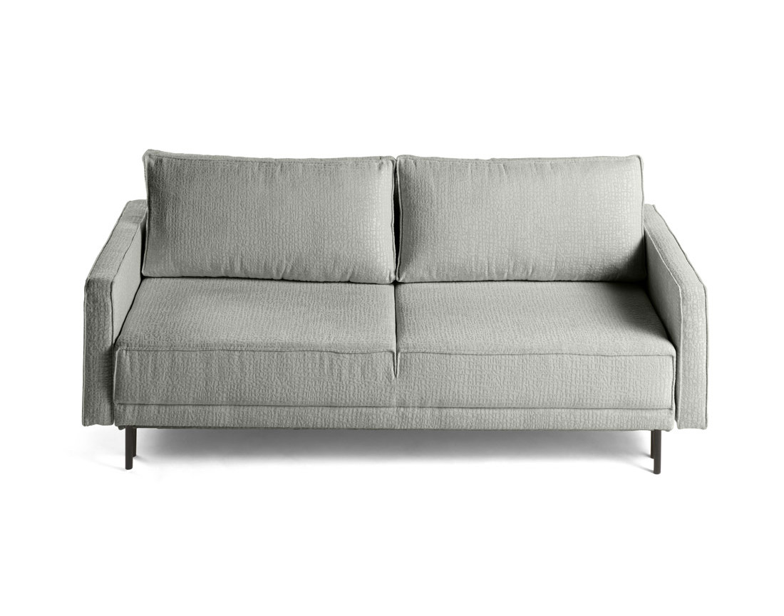 Canapé droit 3 places convertible avec coffre en tissu velours relief Charlie