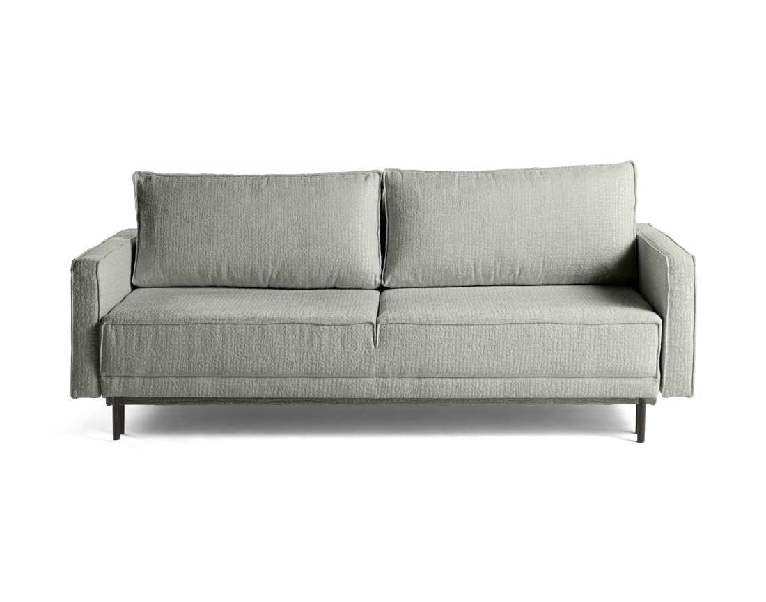 Canapé droit 3 places convertible avec coffre en tissu velours relief Charlie