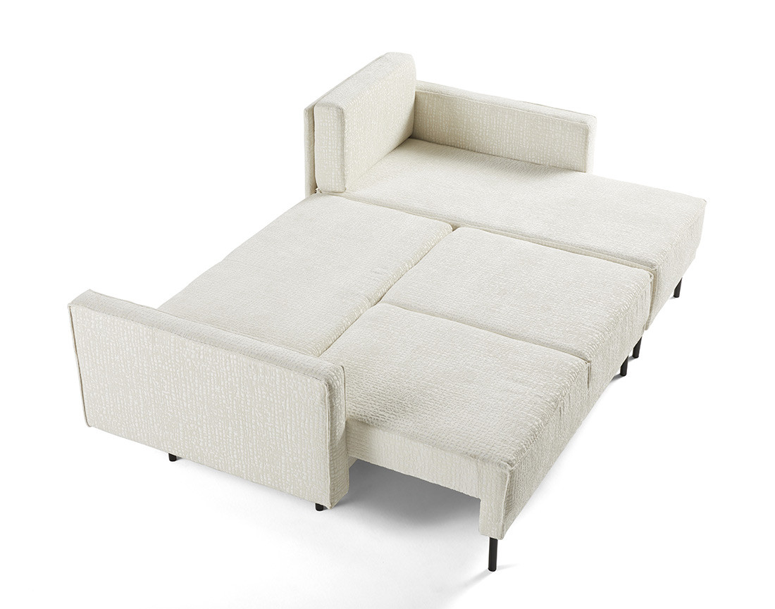 Canapé d'angle convertible avec coffre en tissu velours relief Charlie