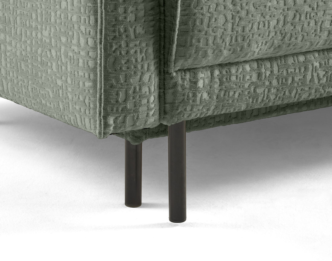 Canapé d'angle convertible avec coffre en tissu velours relief Charlie