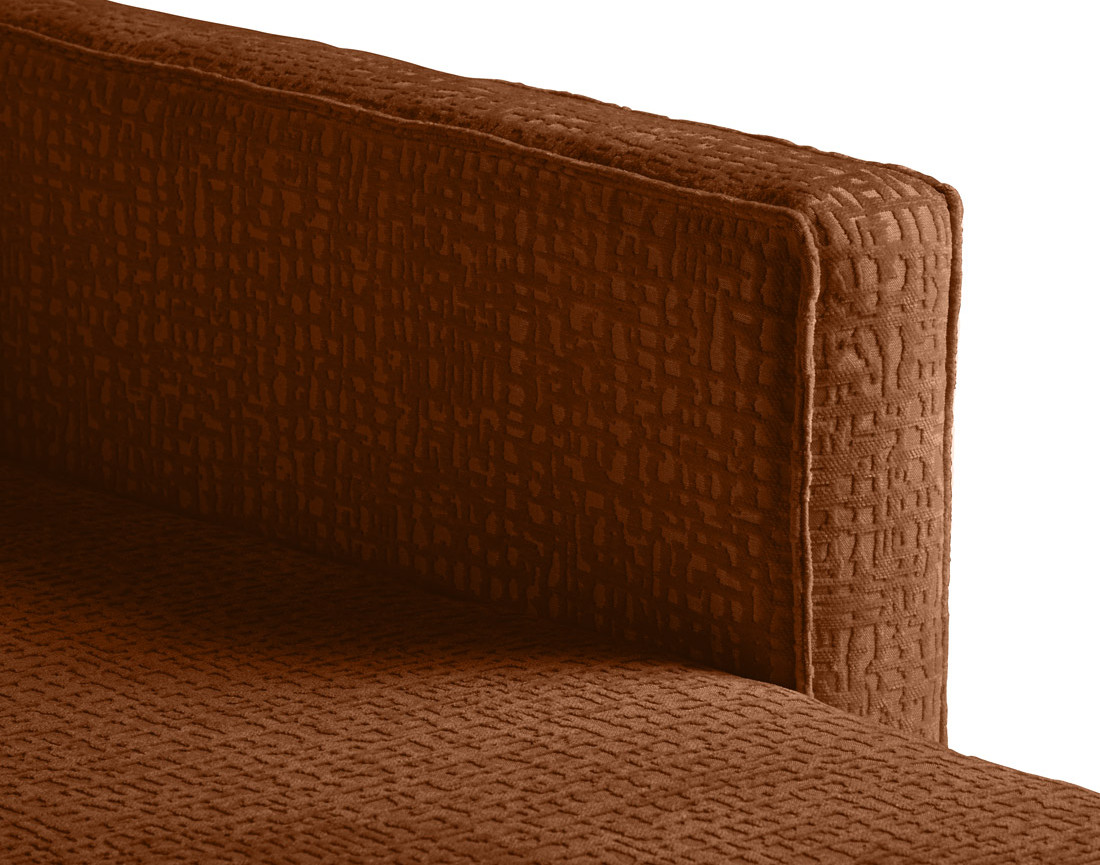 Canapé d'angle convertible avec coffre en tissu velours relief Charlie
