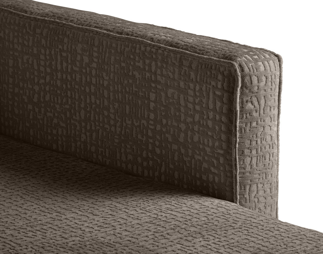 Canapé d'angle convertible avec coffre en tissu velours relief Charlie