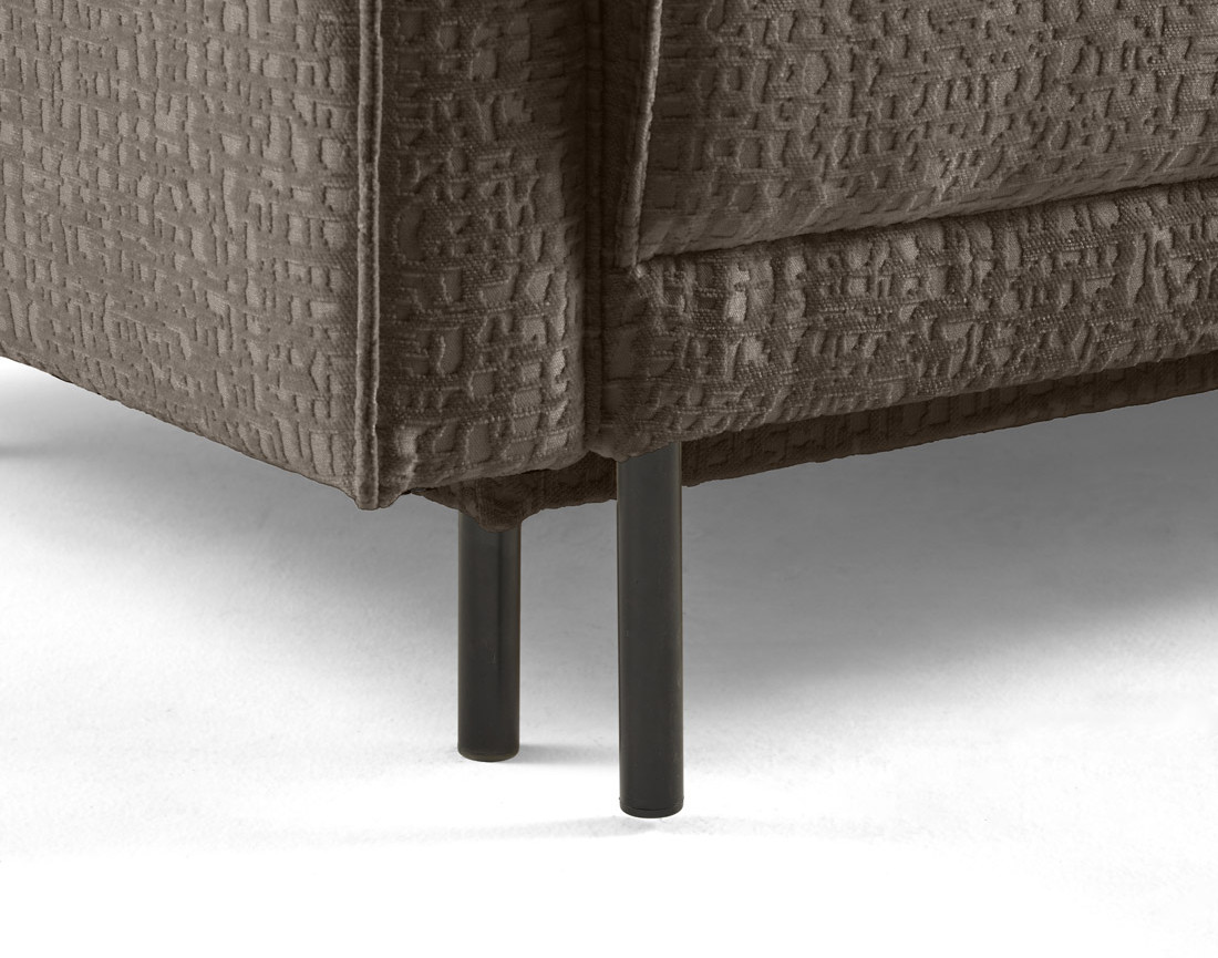 Canapé d'angle convertible avec coffre en tissu velours relief Charlie