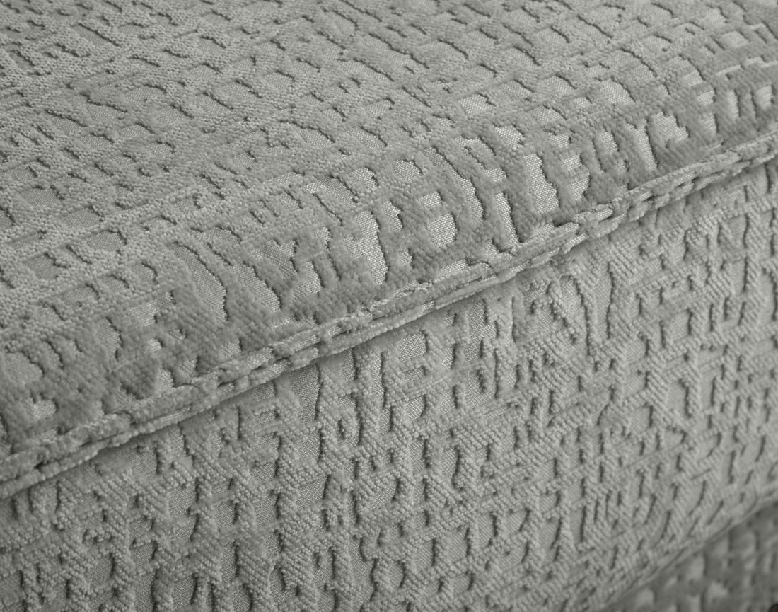 Canapé d'angle convertible avec coffre en tissu velours relief Charlie