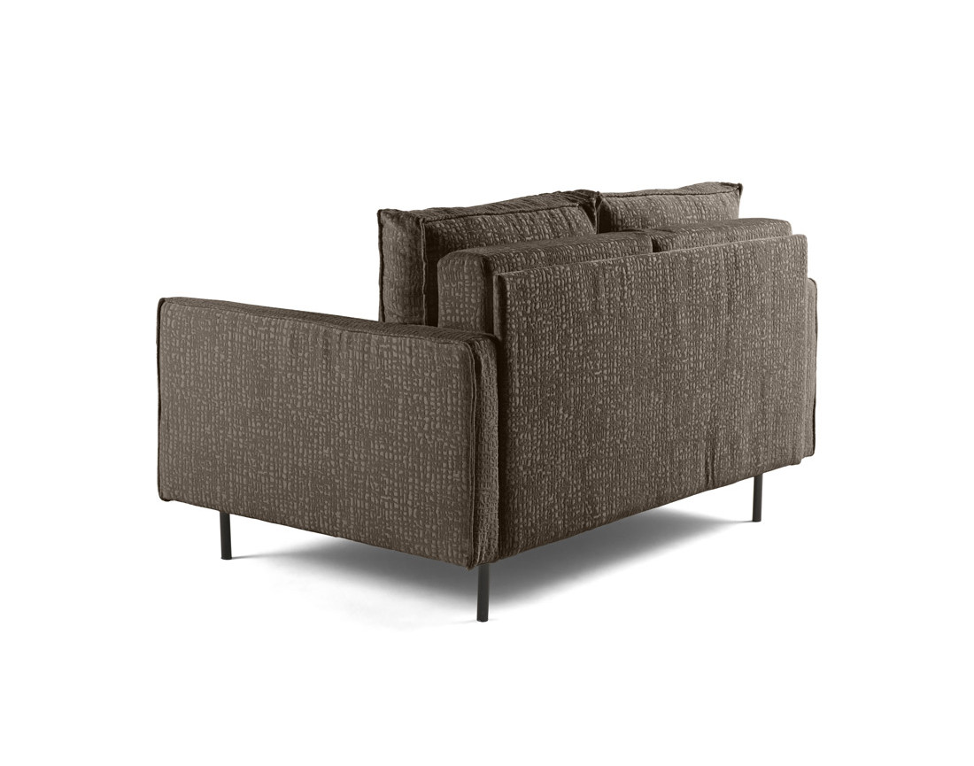 Canapé droit 2 places en tissu velours relief Charlie