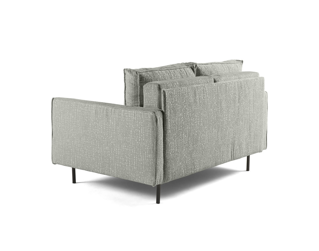 Canapé droit 2 places en tissu velours relief Charlie