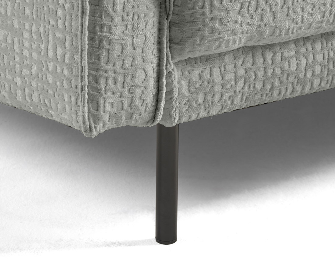 Canapé droit 2 places en tissu velours relief Charlie