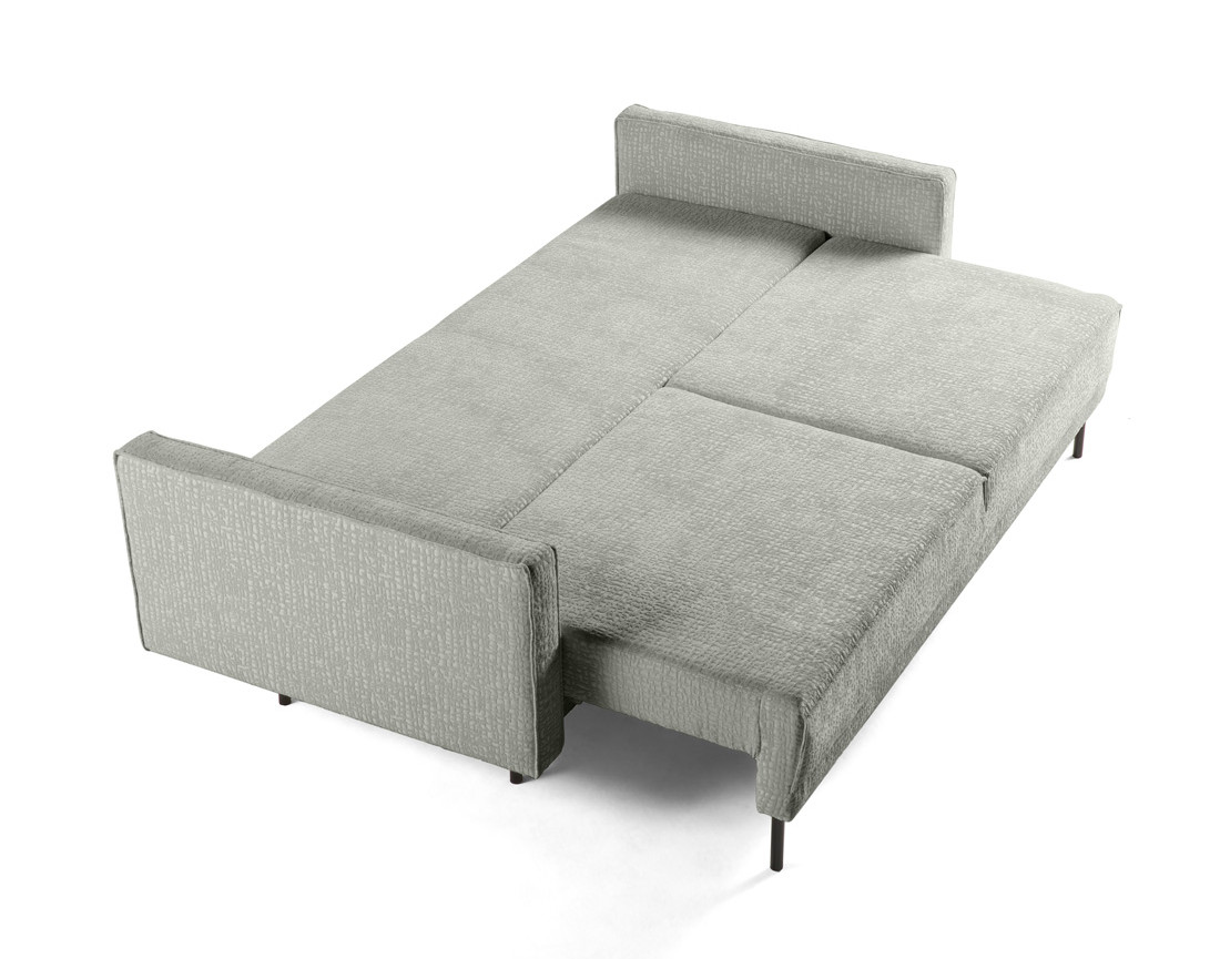 Canapé droit 3 places convertible avec coffre en tissu velours relief Charlie