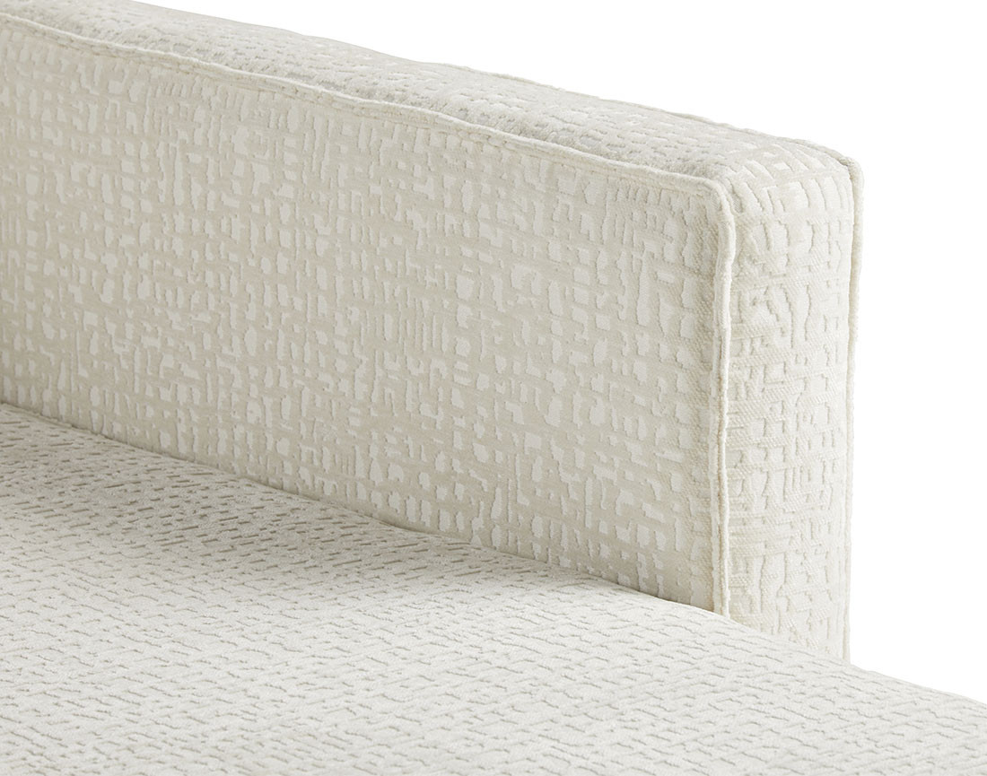 Canapé panoramique convertible coffre en tissu velours relief Charlie