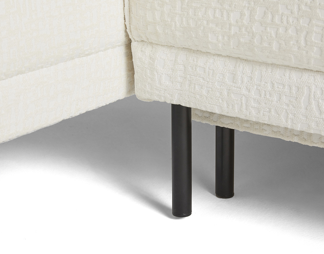 Canapé panoramique convertible coffre en tissu velours relief Charlie