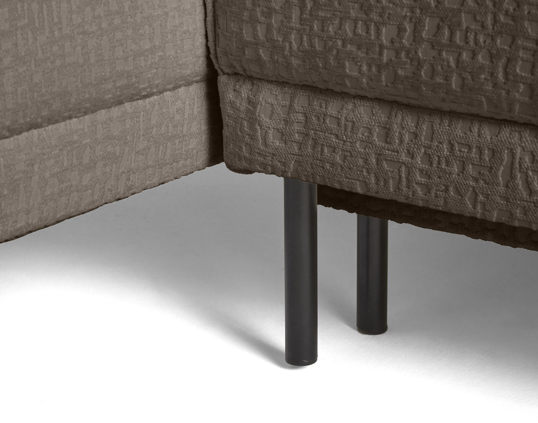 Canapé panoramique convertible coffre en tissu velours relief Charlie