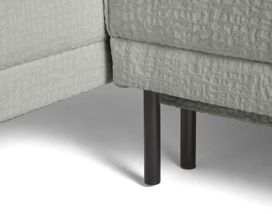 Canapé panoramique convertible coffre en tissu velours relief Charlie