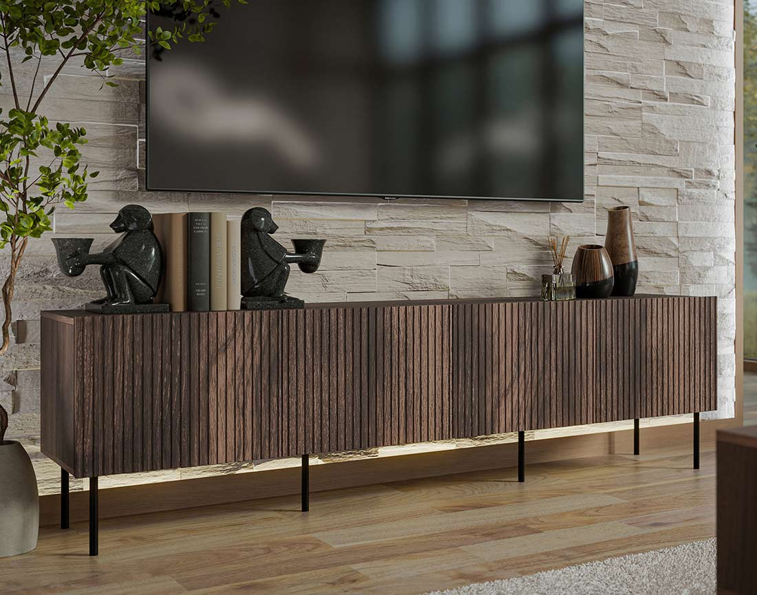 Meuble TV bois 4 portes  200 cm Franco