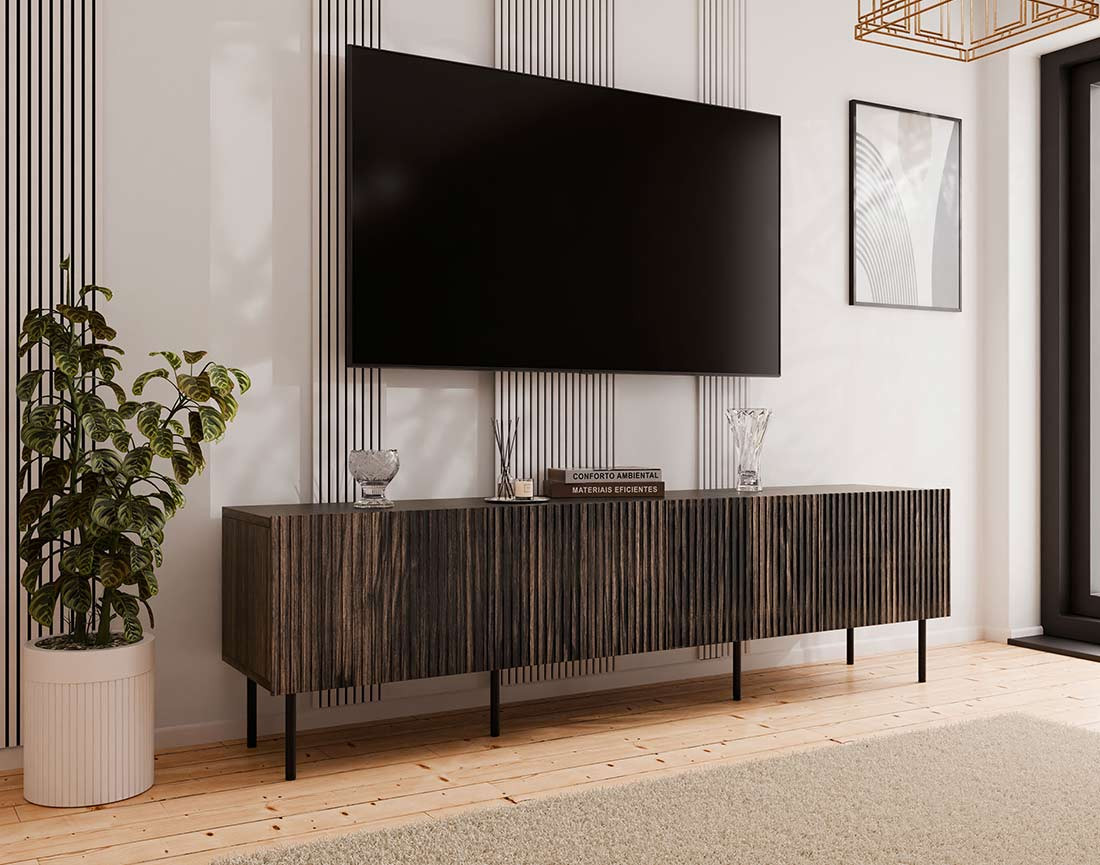 Meuble TV bois 4 portes  200 cm Franco