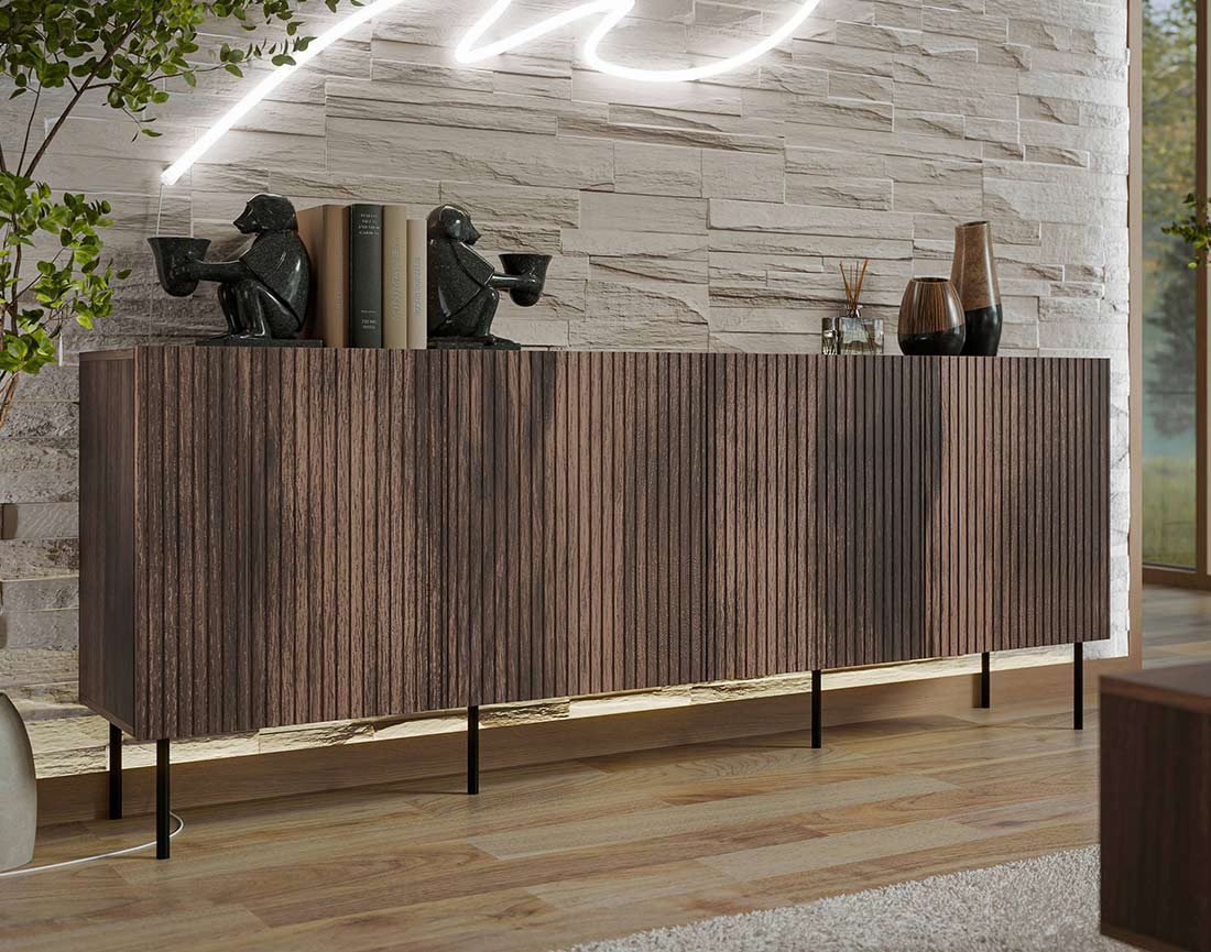 Buffet bas bois 4 portes 200 cm Franco