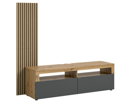 Meuble TV bois et gris 160 cm Brentford