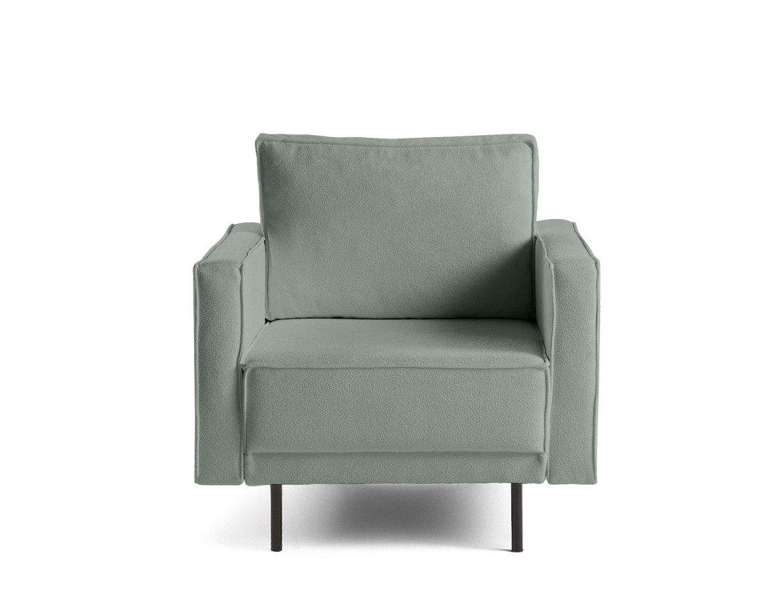 Fauteuil pieds hauts en tissu Charlie