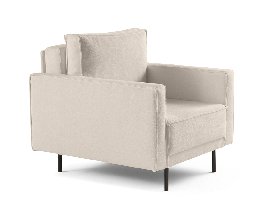 Fauteuil pieds hauts en tissu Charlie