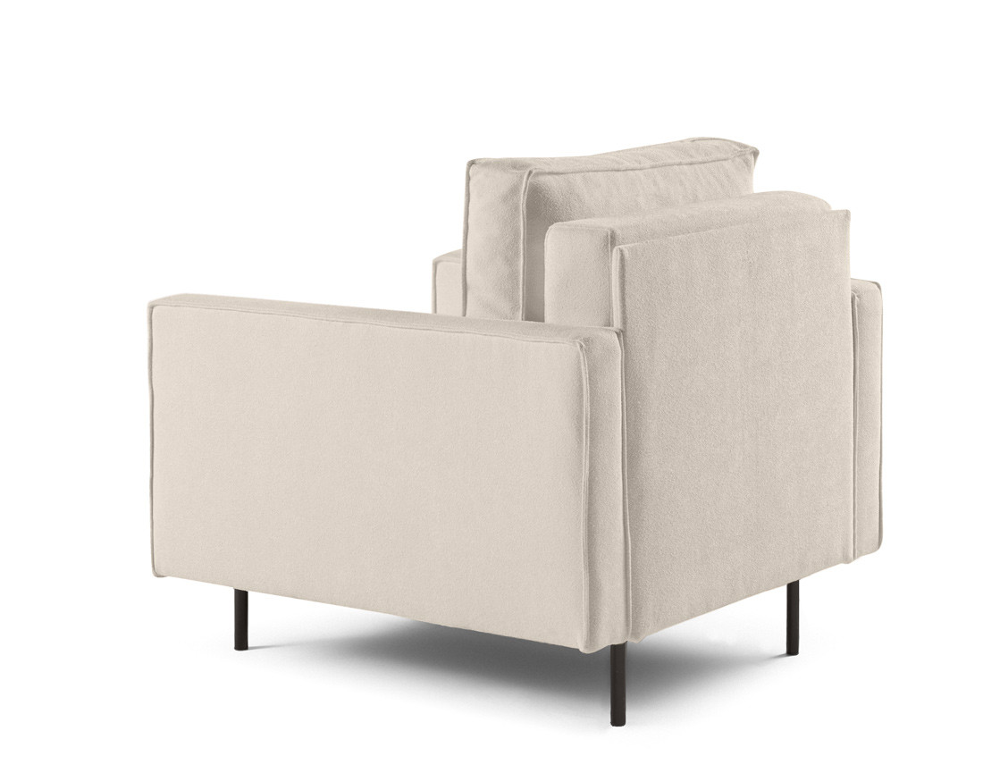 Fauteuil pieds hauts en tissu Charlie