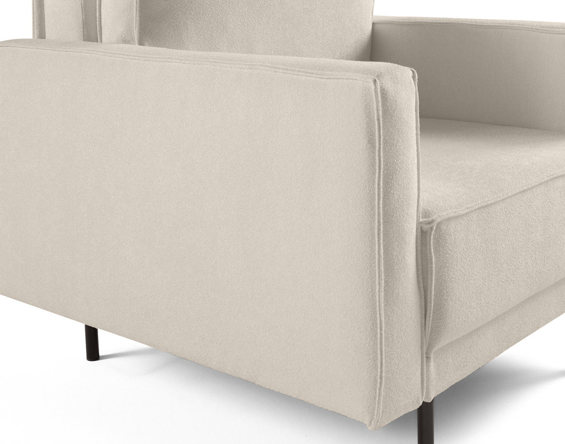 Fauteuil pieds hauts en tissu Charlie