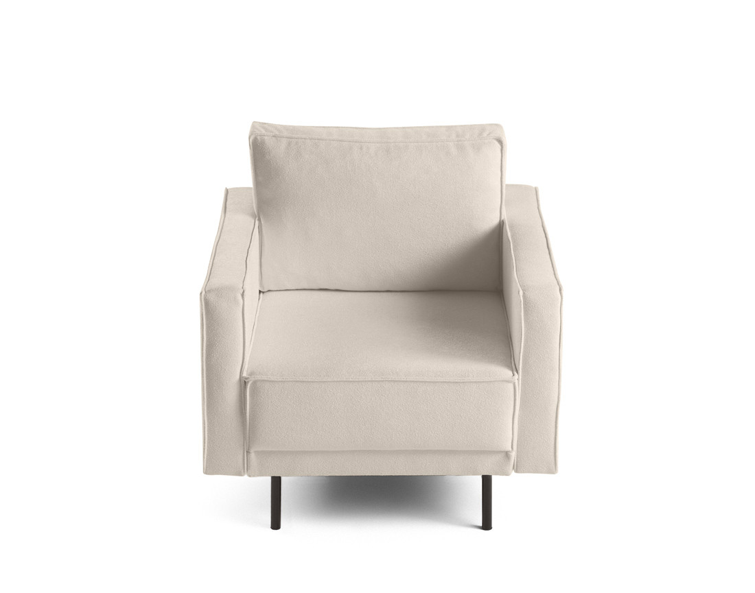 Fauteuil pieds hauts en tissu Charlie