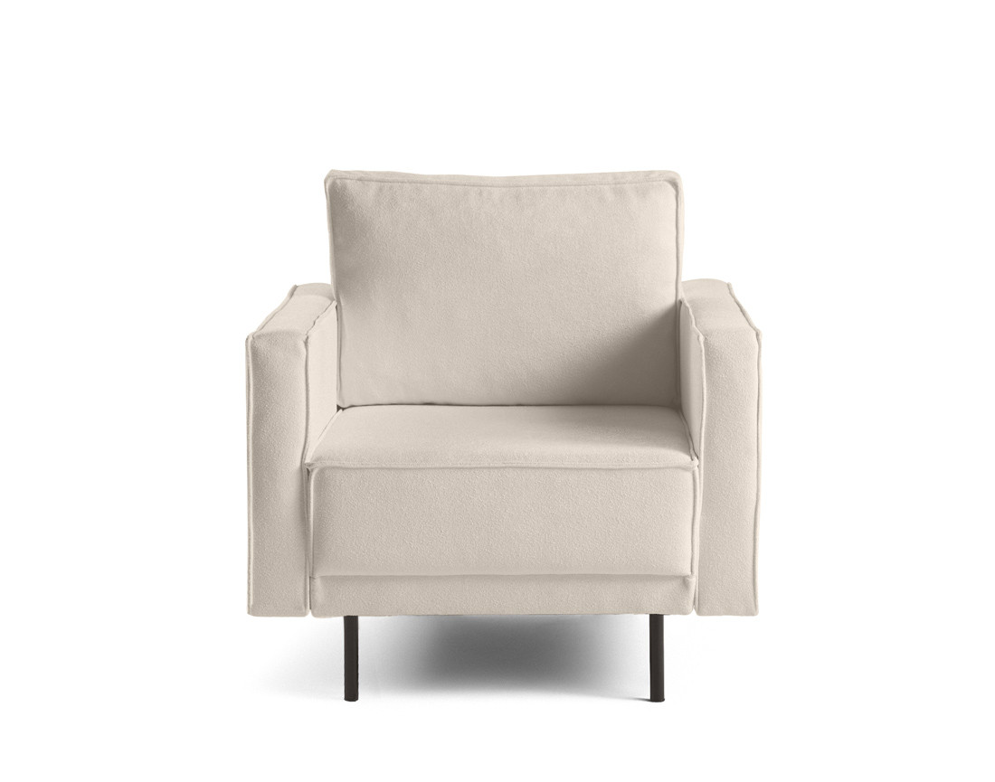 Fauteuil pieds hauts en tissu Charlie