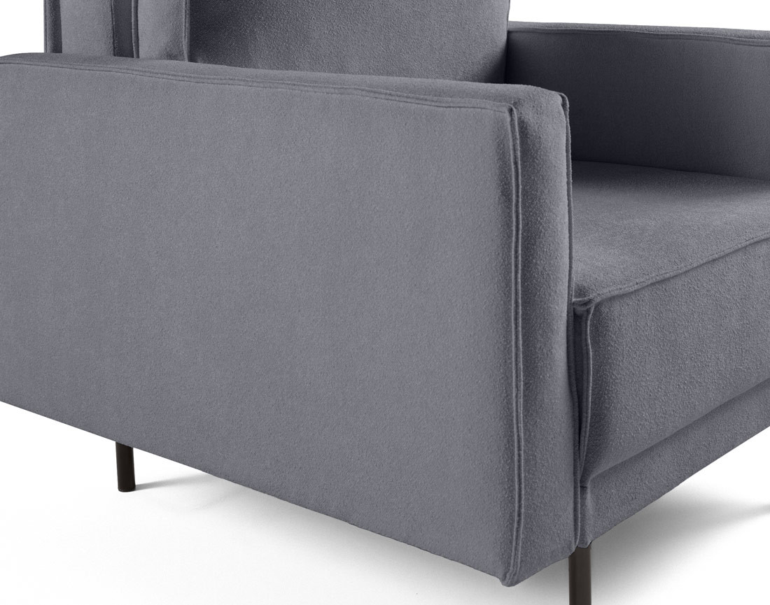 Fauteuil pieds hauts en tissu Charlie