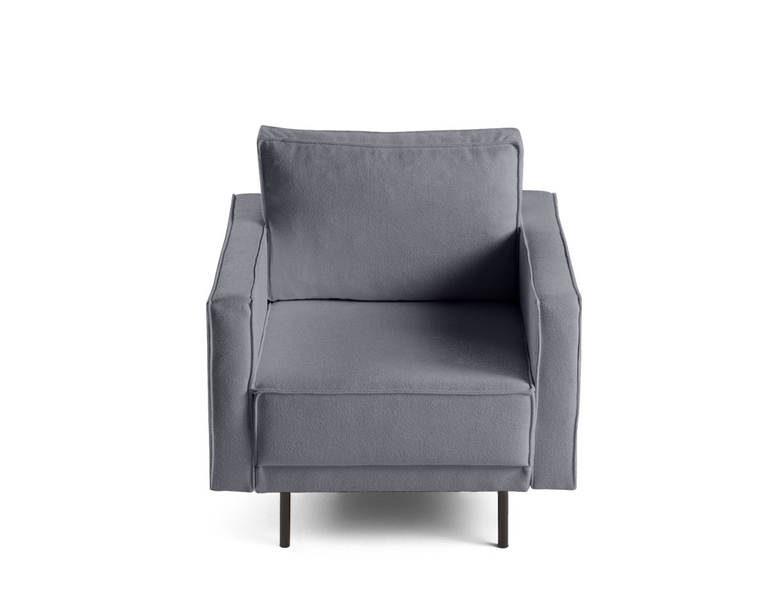 Fauteuil pieds hauts en tissu Charlie