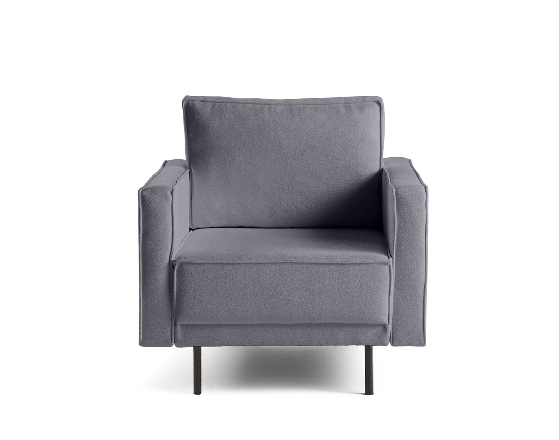 Fauteuil pieds hauts en tissu Charlie