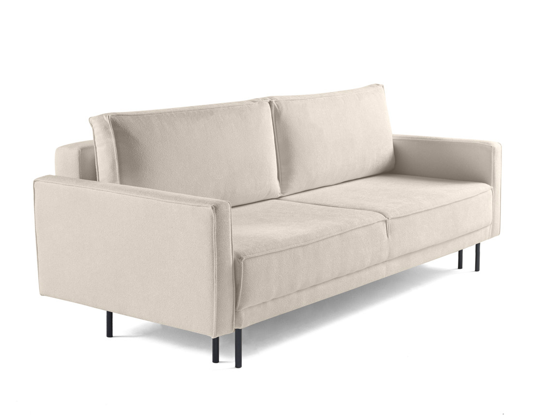 Canapé droit 3 places convertible avec coffre en tissu Charlie