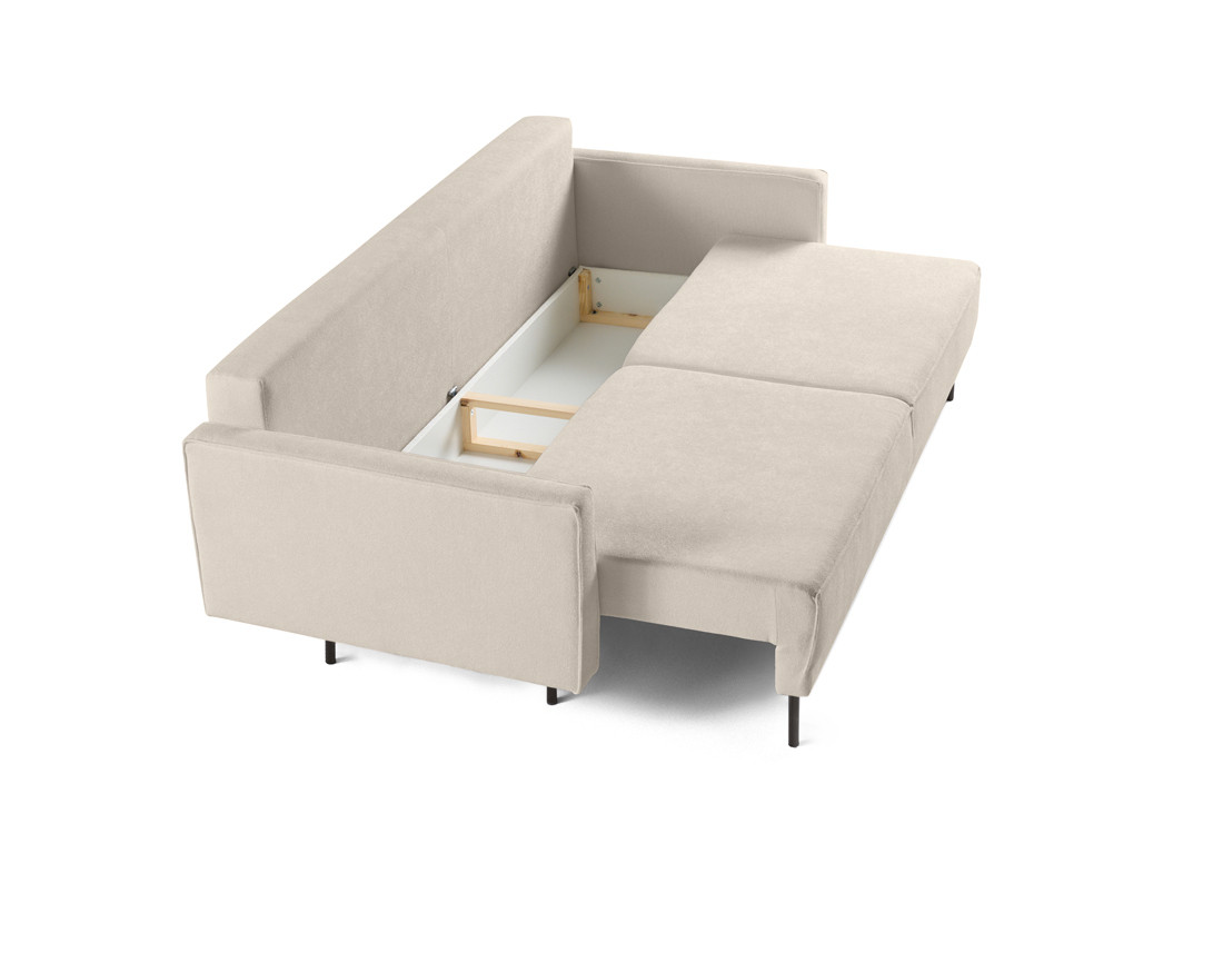 Canapé droit 3 places convertible avec coffre en tissu Charlie