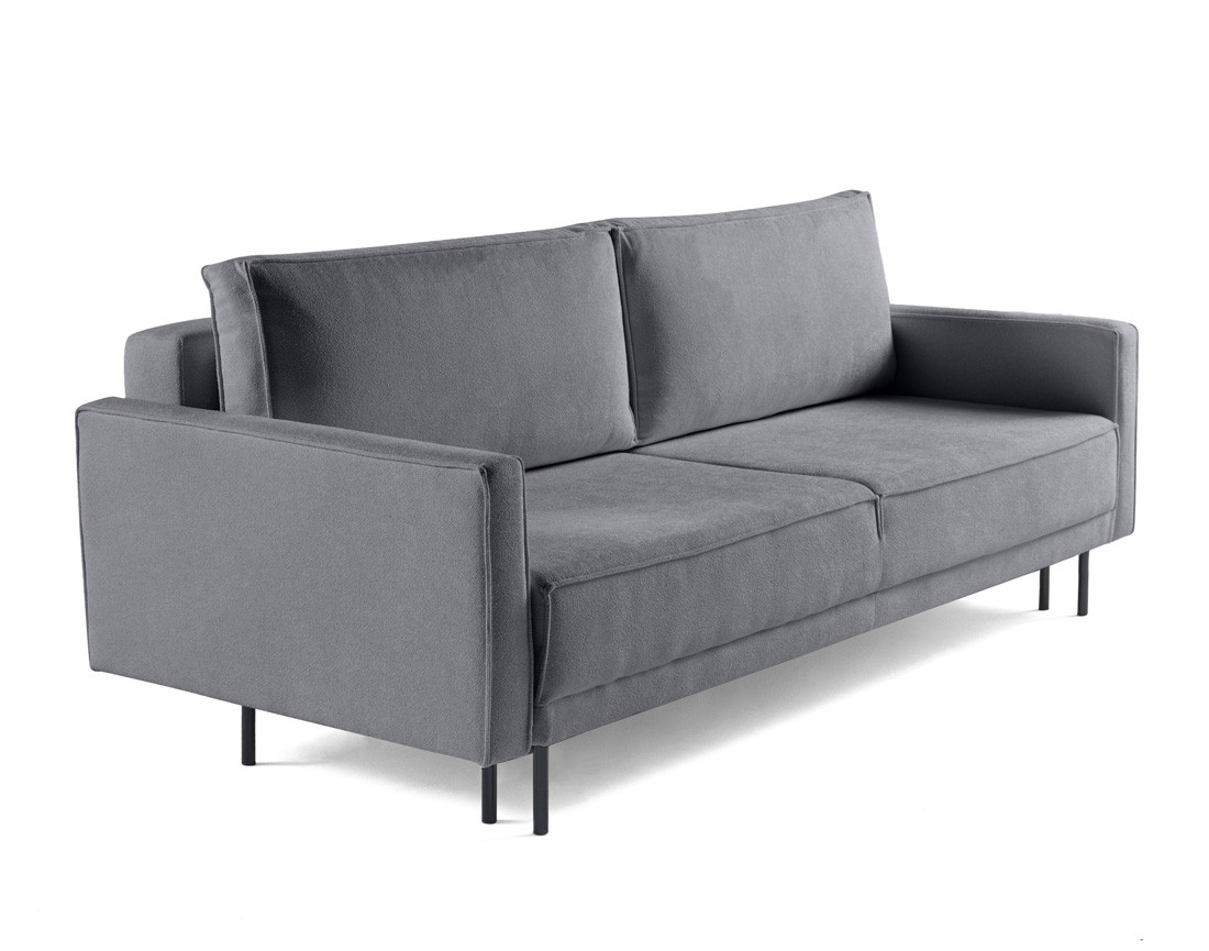 Canapé droit 3 places convertible avec coffre en tissu Charlie