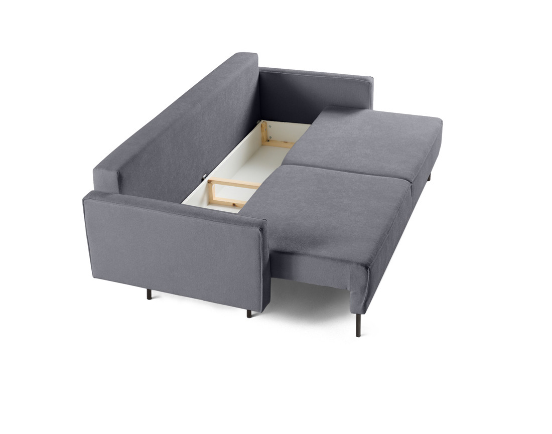 Canapé droit 3 places convertible avec coffre en tissu Charlie