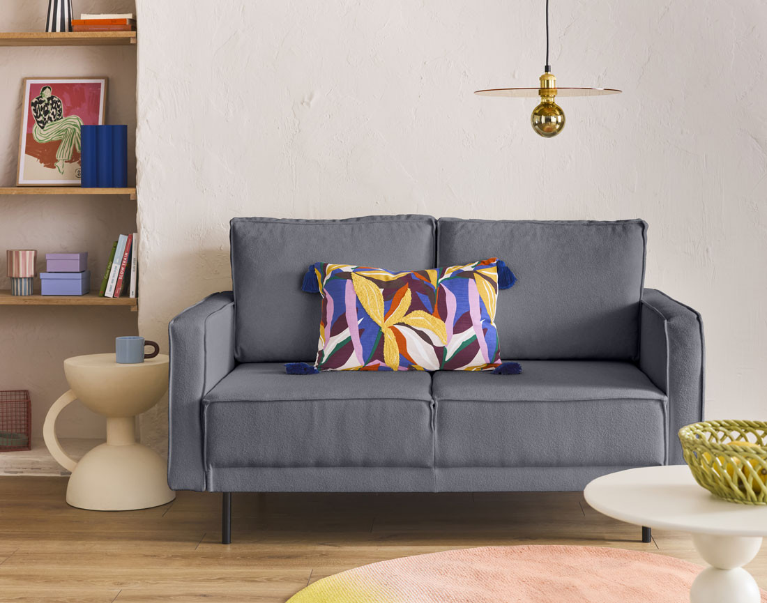 Canapé droit 2 places en tissu Charlie