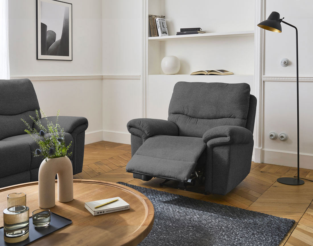 Fauteuil relax électrique en tissu Jasmin