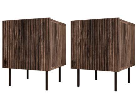 Lot de deux tables de chevet bois 45 cm Franco