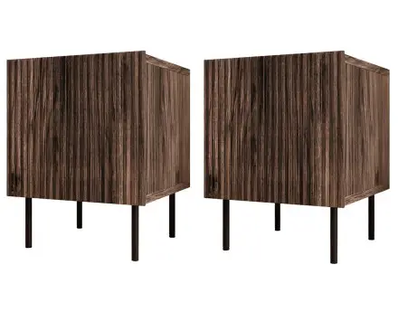 Lot de deux tables de chevet bois 45 cm Franco