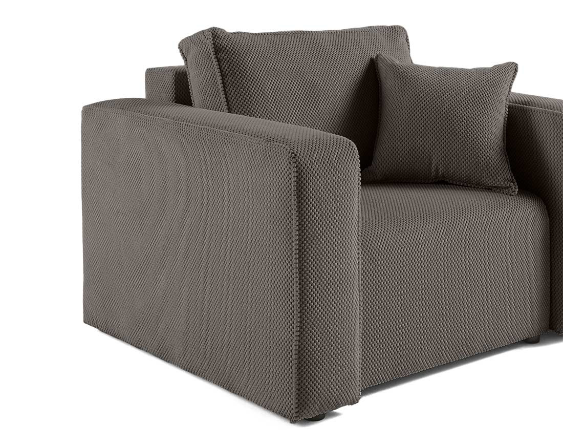 Fauteuil en velours texturé Topaze