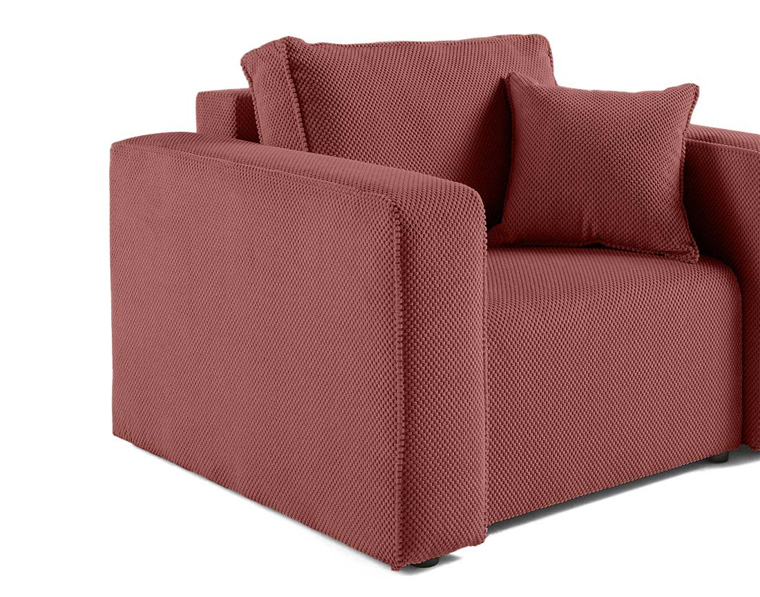 Fauteuil en velours texturé Topaze
