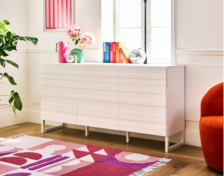 Buffet bas blanc 110 cm Sofia