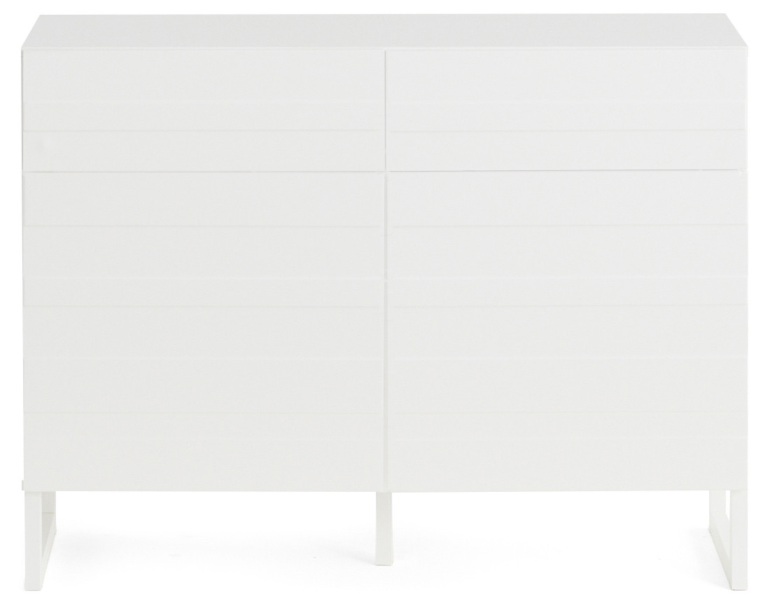 Buffet bas blanc 2 portes et 2 tiroirs 110 cm Sofia