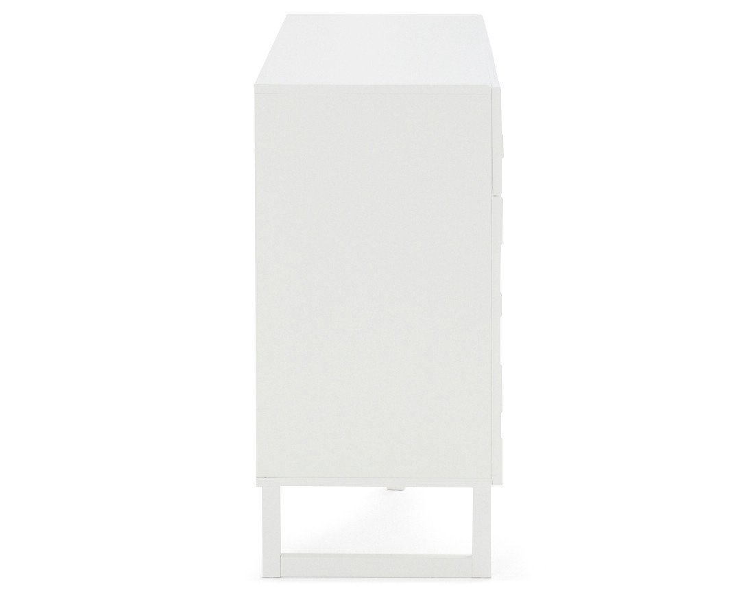 Buffet bas blanc 2 portes et 2 tiroirs 110 cm Sofia