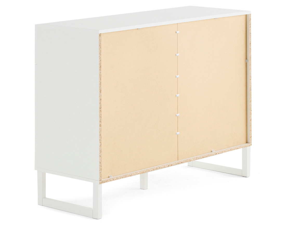 Buffet bas blanc 2 portes et 2 tiroirs 110 cm Sofia