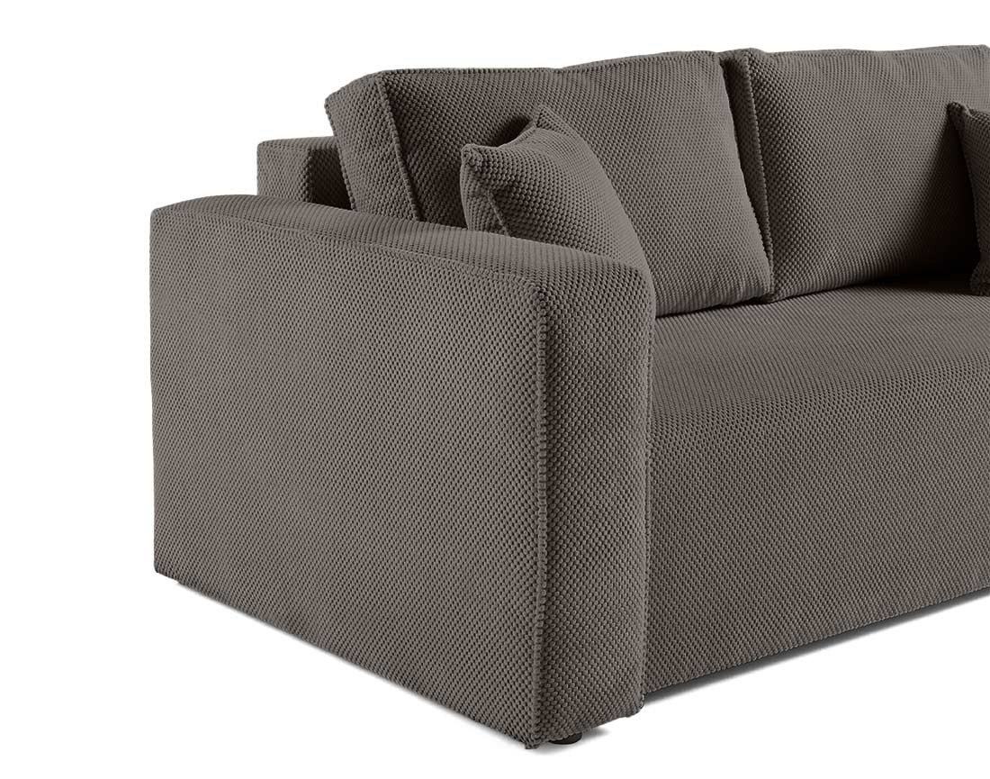 Canapé droit 2 places en velours texturé Topaze