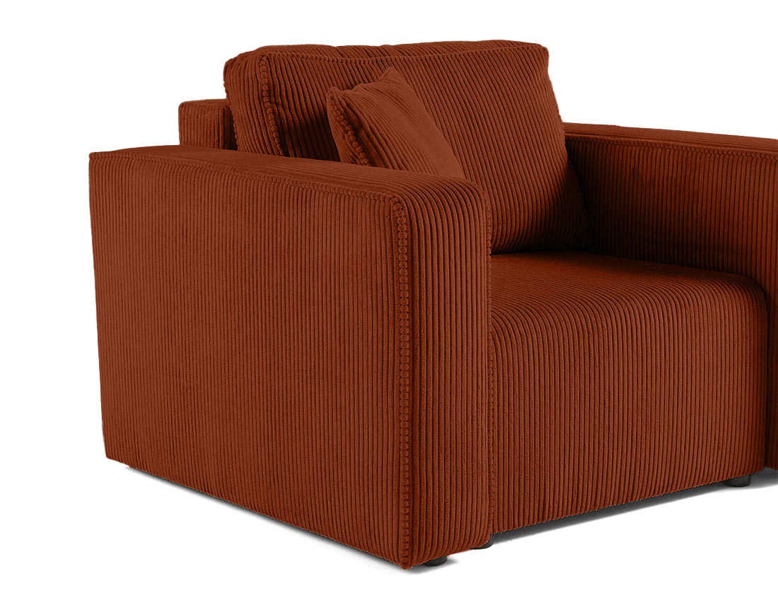 Fauteuil en velours côtelé Topaze